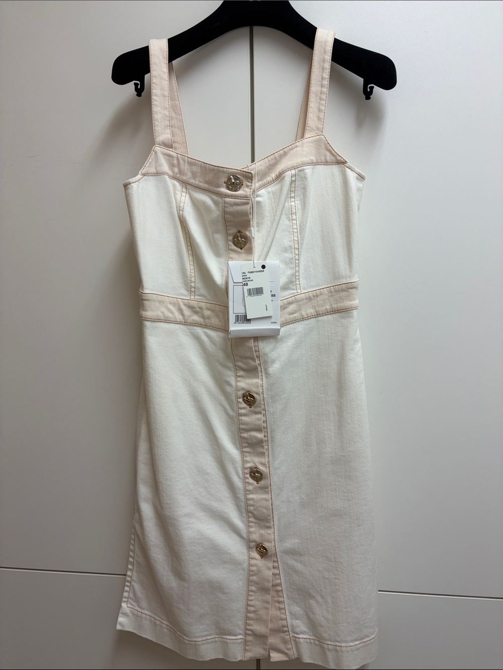 CHANEL Cream Midi Dress with Pale Beige Trim